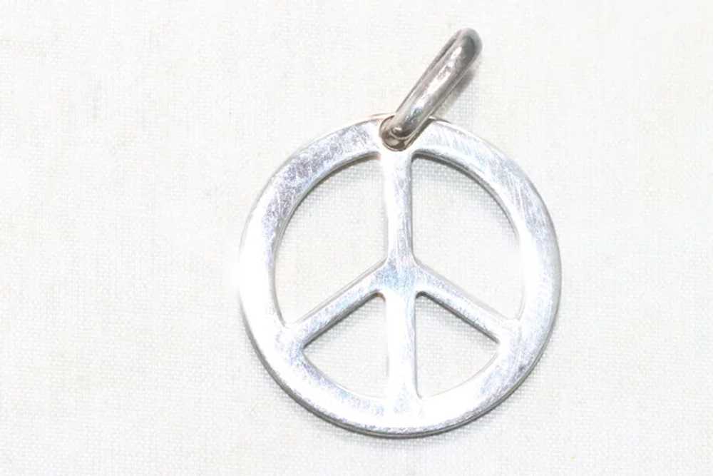 Sterling Silver Peace Sign Pendant - image 2