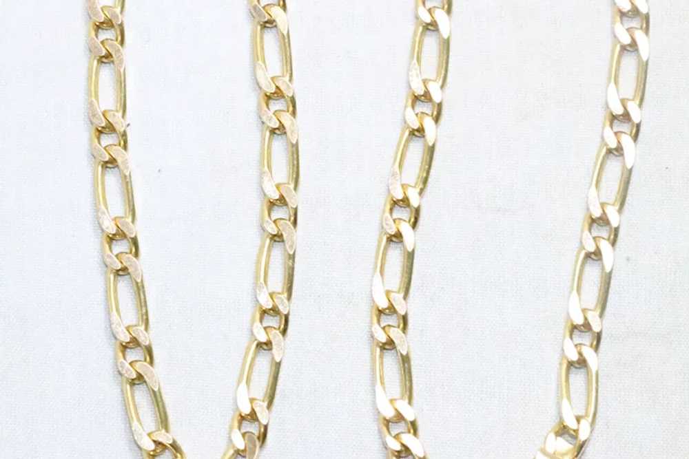 Vintage 14K Yellow Gold Italian Figaro Link Chain - image 2