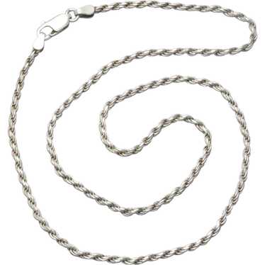 Vintage Sterling Silver Rope Chain Necklace - image 1