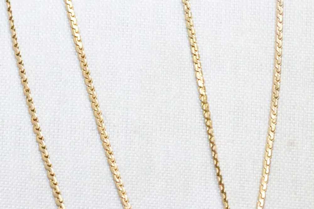 Vintage 18K Yellow Gold Wheat Link Necklace - image 2