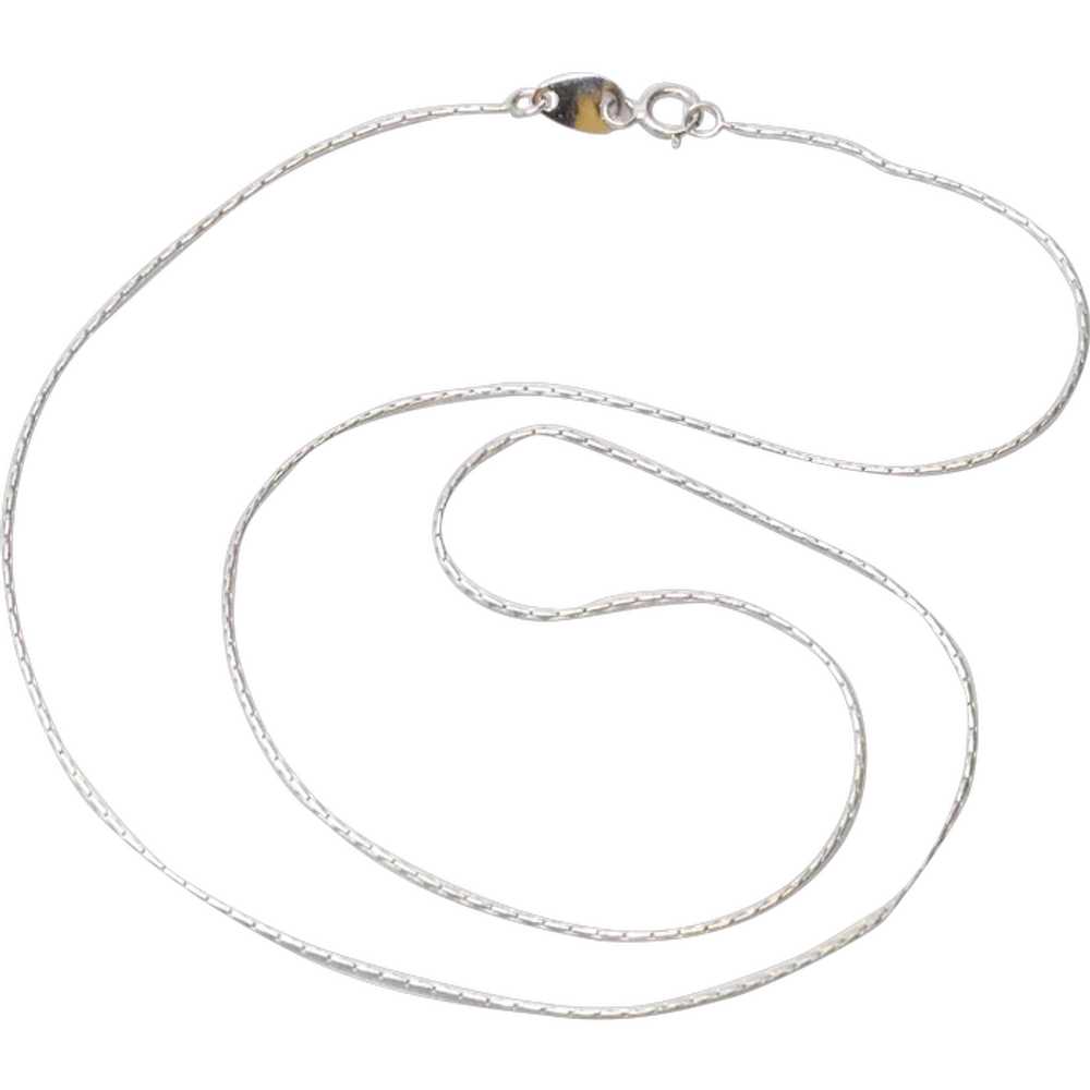 Vintage 14KT White Gold Snake Chain Necklace - image 1