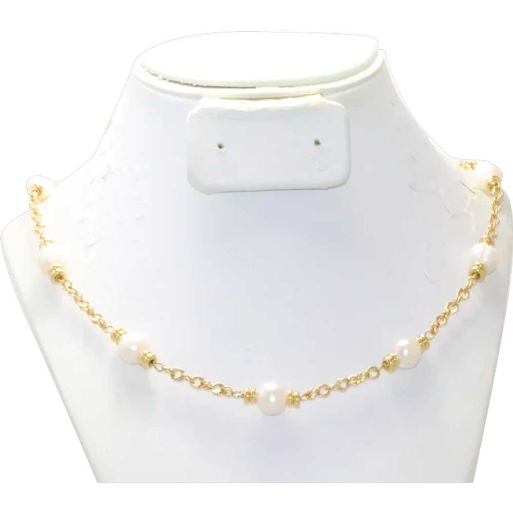 Vintage GF Freshwater Pearl Bead Necklace - image 1