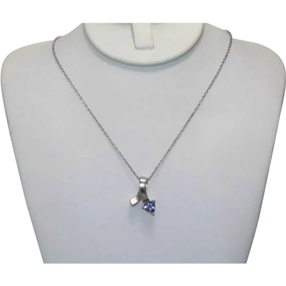 Sterling Silver Lab Created Tanzanite Stone India… - image 1