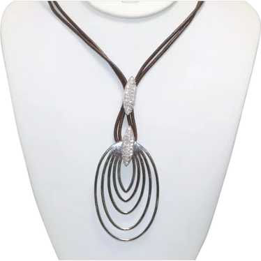 14KT White Gold Cubic Zirconia Necklace