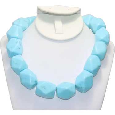 Vintage Turquoise Paste Necklace