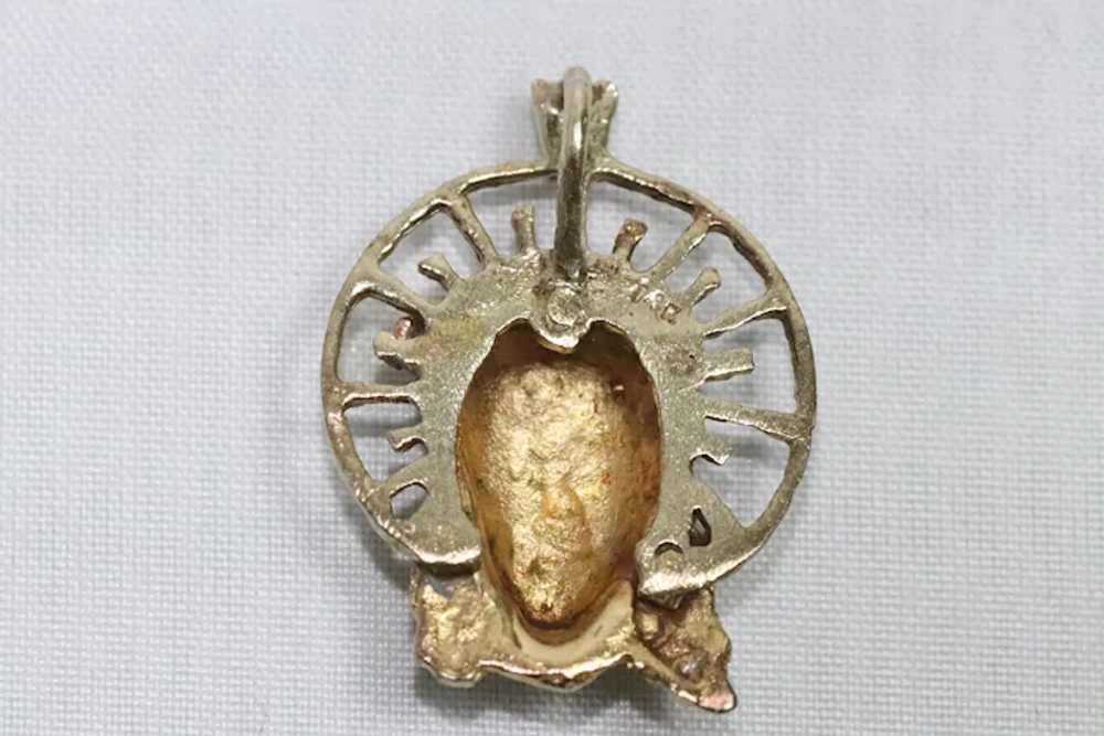 Vintage 14KT Yellow Gold Religious Christ Head Pe… - image 2