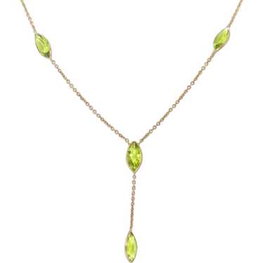 14 KT Yellow Gold Peridot Necklace - image 1