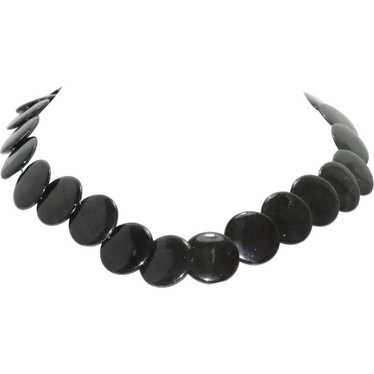 Vintage Black Onyx Stone Necklace - image 1