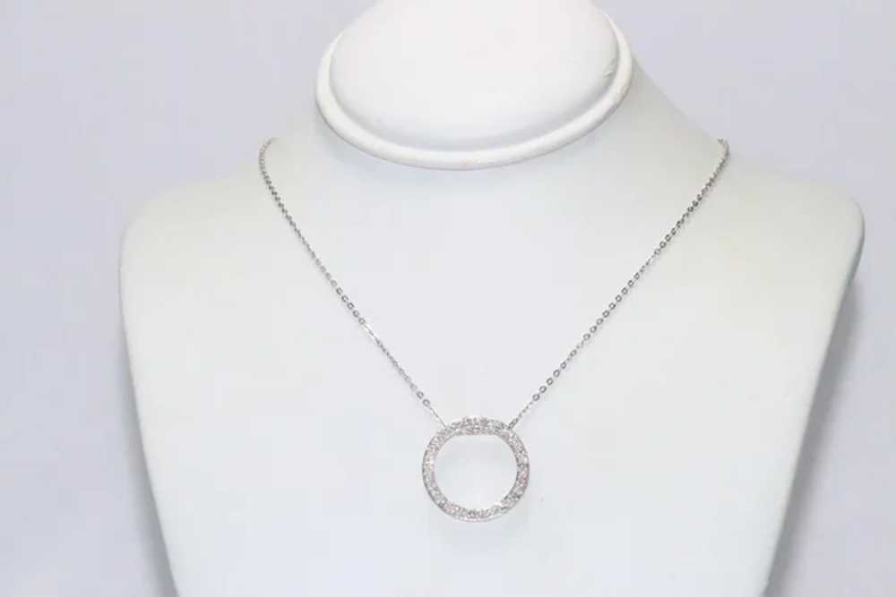 14K White Gold Diamond Circle Of Life Necklace - image 2