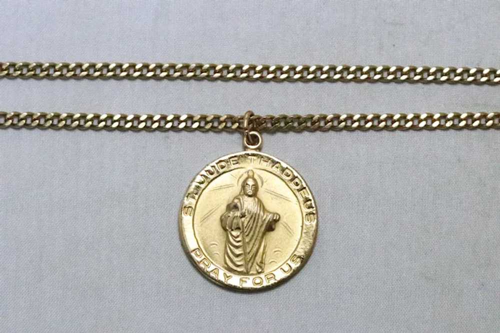 Vintage Saint Jude Thaddeus Pendant Necklace - image 2