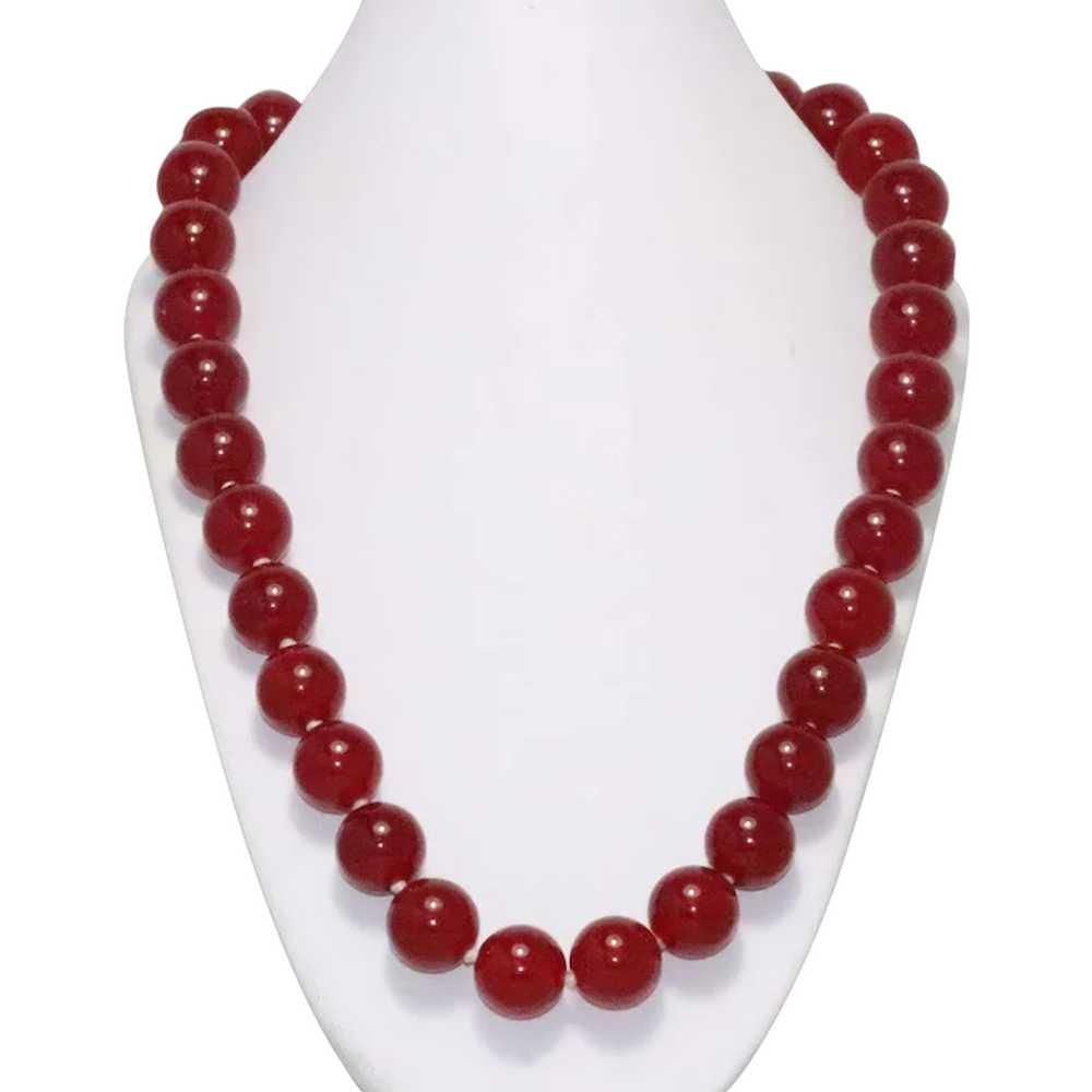 Vintage Agate Bead Necklace - image 1