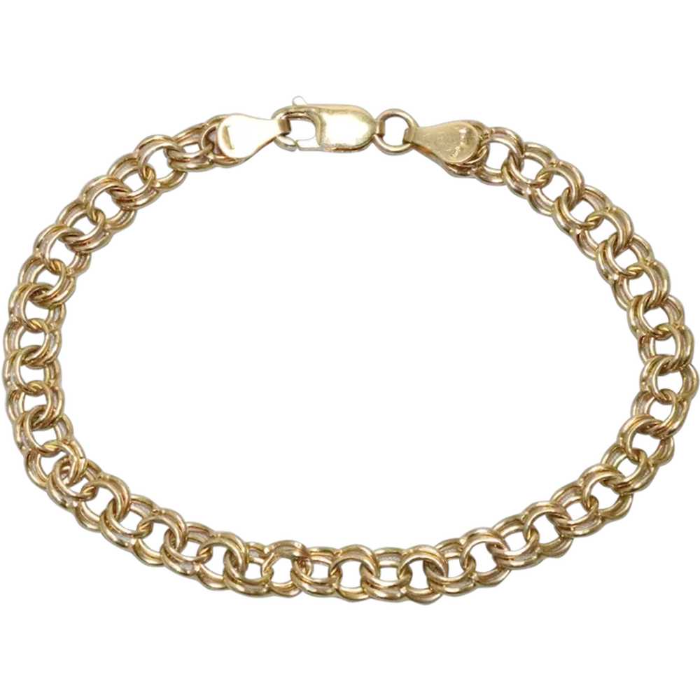 Vintage 14K Gold Double Chain Bracelet - image 1