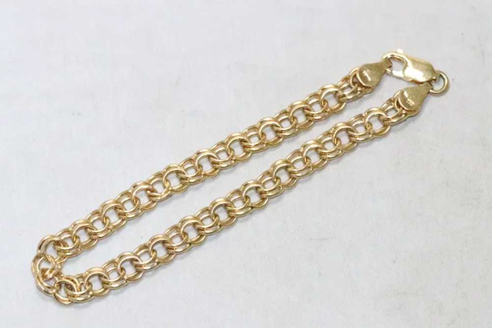Vintage 14K Gold Double Chain Bracelet - image 2