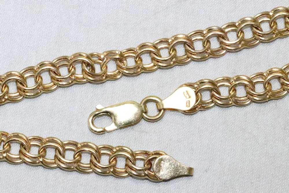 Vintage 14K Gold Double Chain Bracelet - image 3