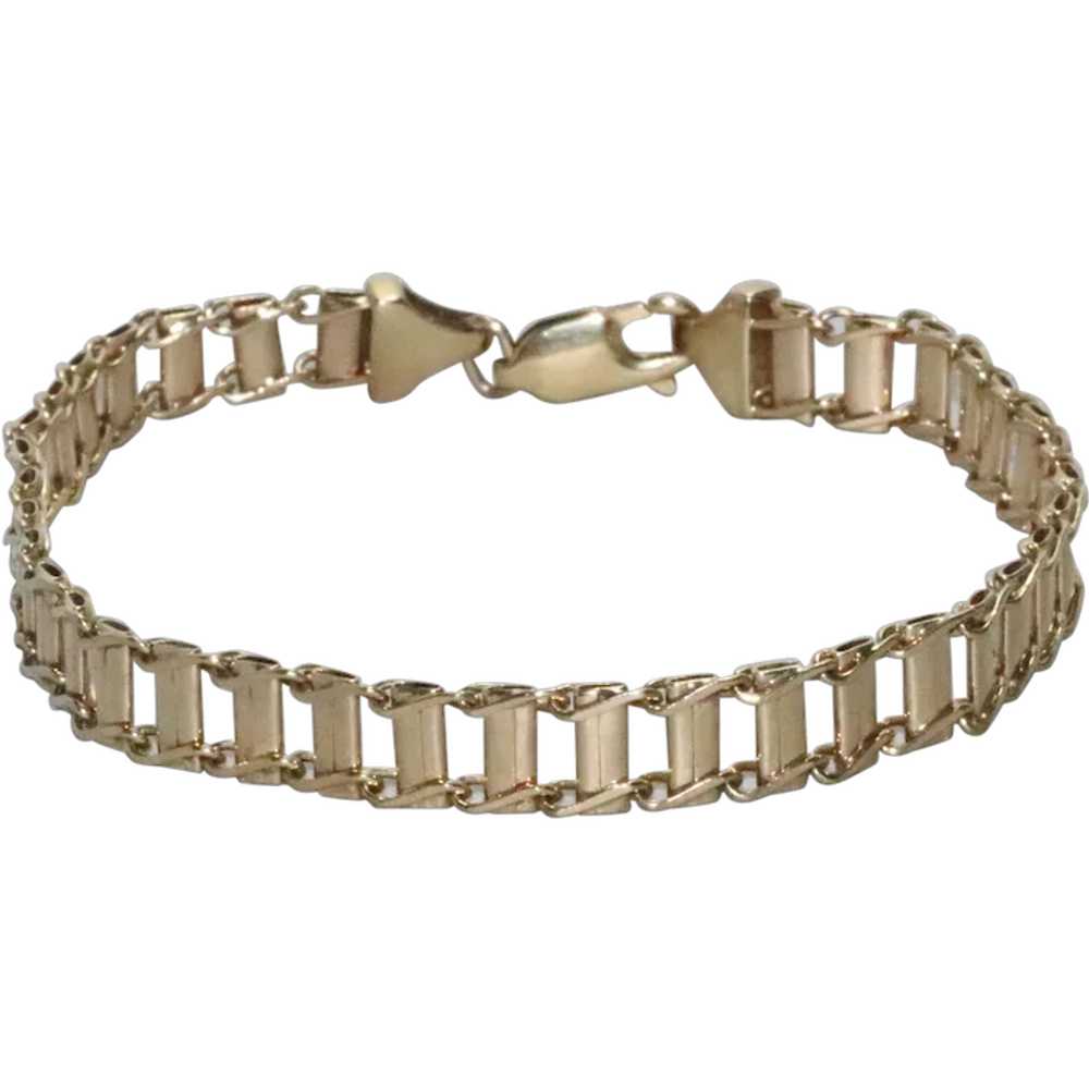 14KT Yellow Gold Railroad Designed Bracelet - image 1