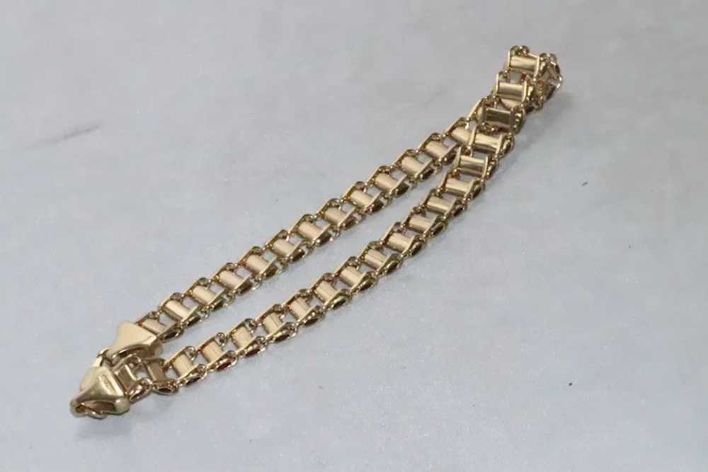 14KT Yellow Gold Railroad Designed Bracelet - image 2