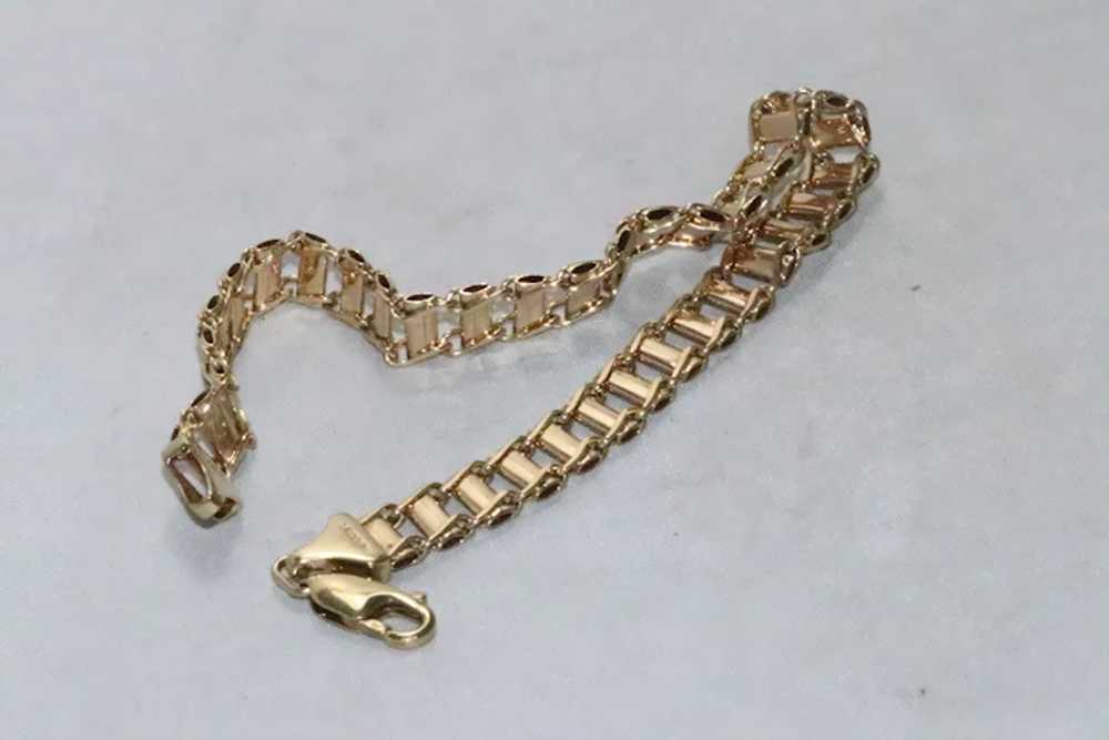 14KT Yellow Gold Railroad Designed Bracelet - image 3