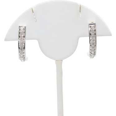 14K White Gold Diamond Earrings - image 1