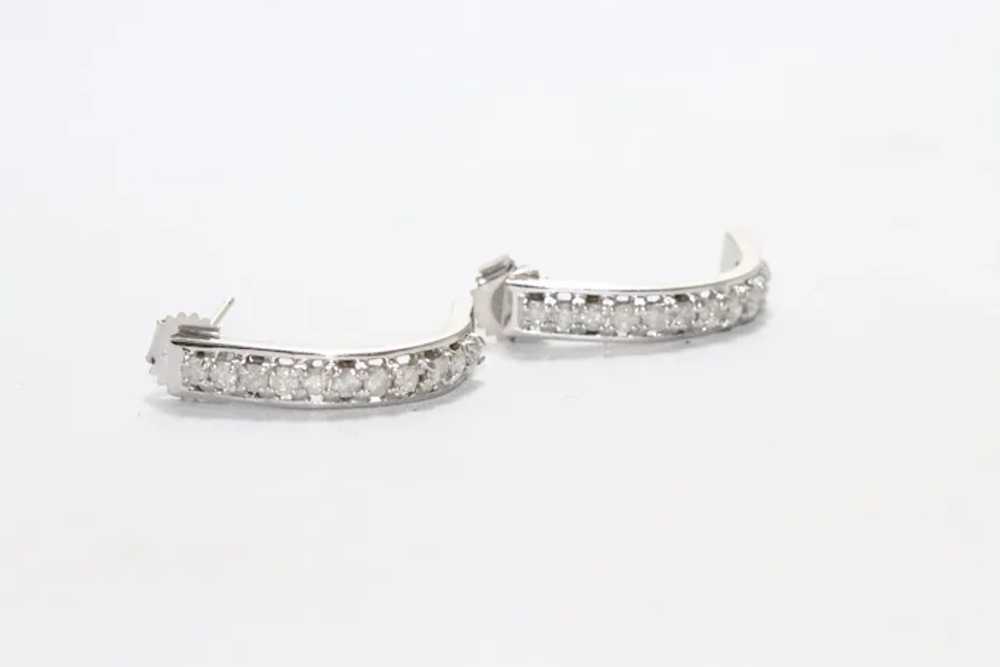 14K White Gold Diamond Earrings - image 3