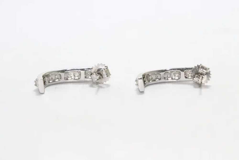 14K White Gold Diamond Earrings - image 5