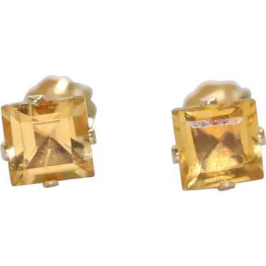 14 KT Gold Yellow Citrine Earrings - image 1