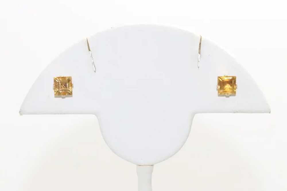 14 KT Gold Yellow Citrine Earrings - image 2