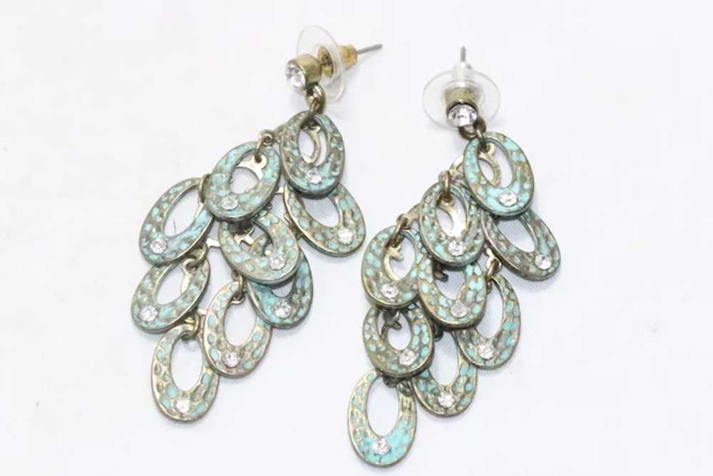 Vintage Costume Chandelier Earrings - image 2