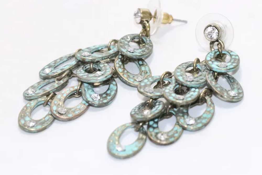 Vintage Costume Chandelier Earrings - image 3