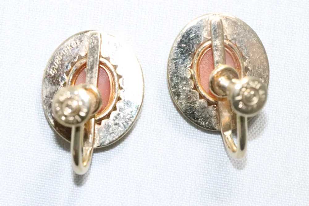 Vintage 12KT Gold Filled Cameo Clip On Earrings - image 3