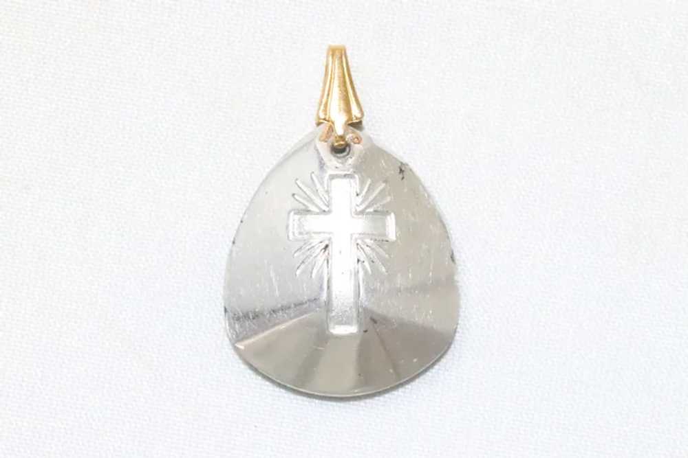 Vintage Gemstone Cross Pendant - image 2