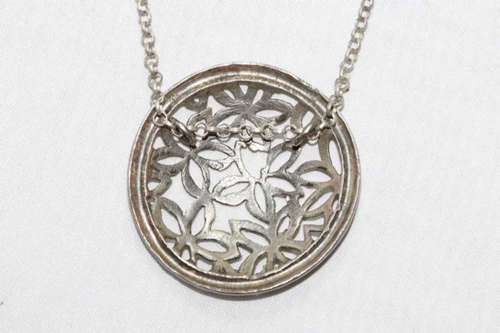 Vintage Sterling Silver Flowers Necklace - image 4