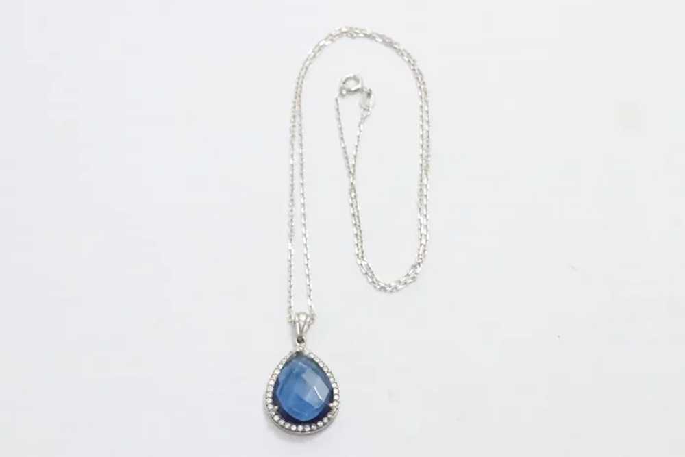 Sterling Silver Cubic Zirconia And Sapphire Neckl… - image 2