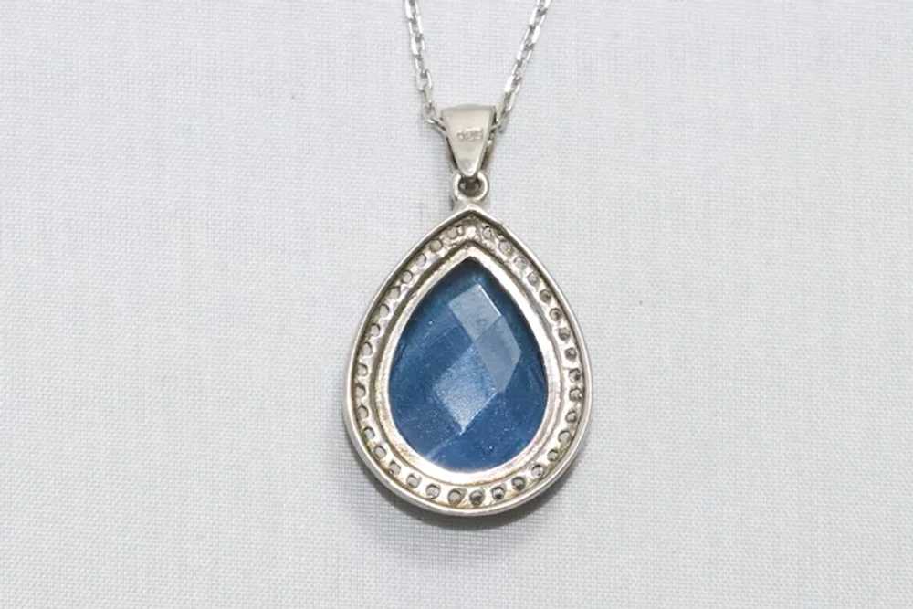 Sterling Silver Cubic Zirconia And Sapphire Neckl… - image 3