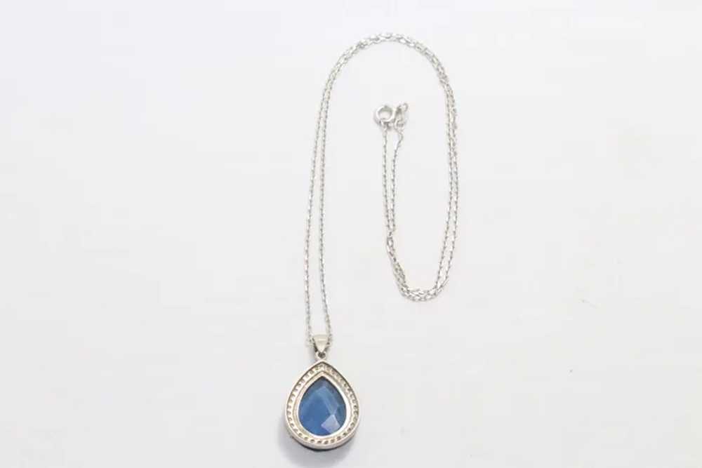 Sterling Silver Cubic Zirconia And Sapphire Neckl… - image 4