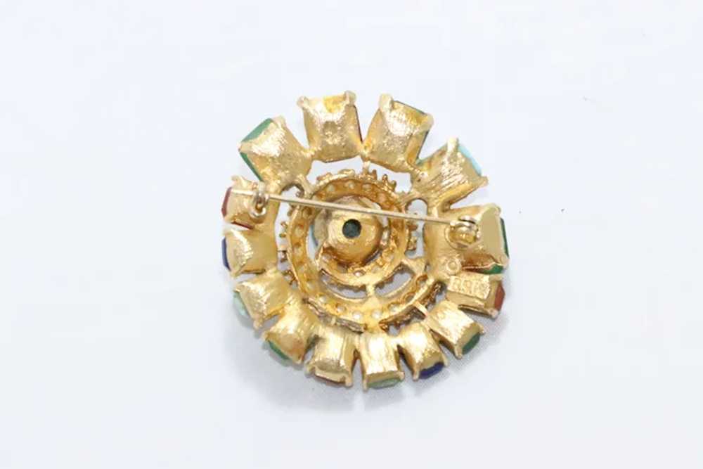 Vintage Gemstone Multi-color brooch - image 3