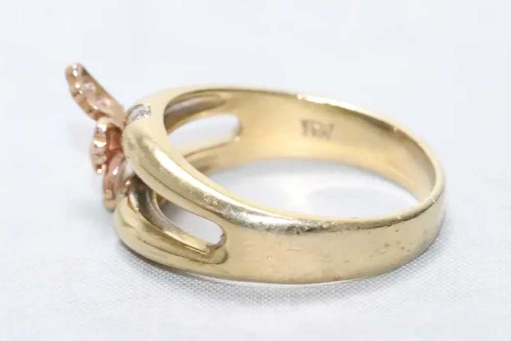 Vintage 14KT Two Tone Gold .24 CT Diamond Butterf… - image 4
