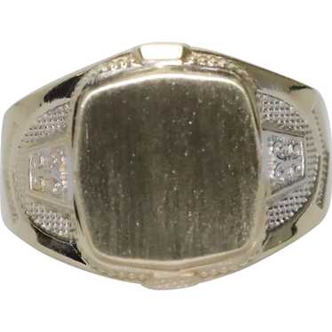 14K Two Toned Signet Ring - image 1