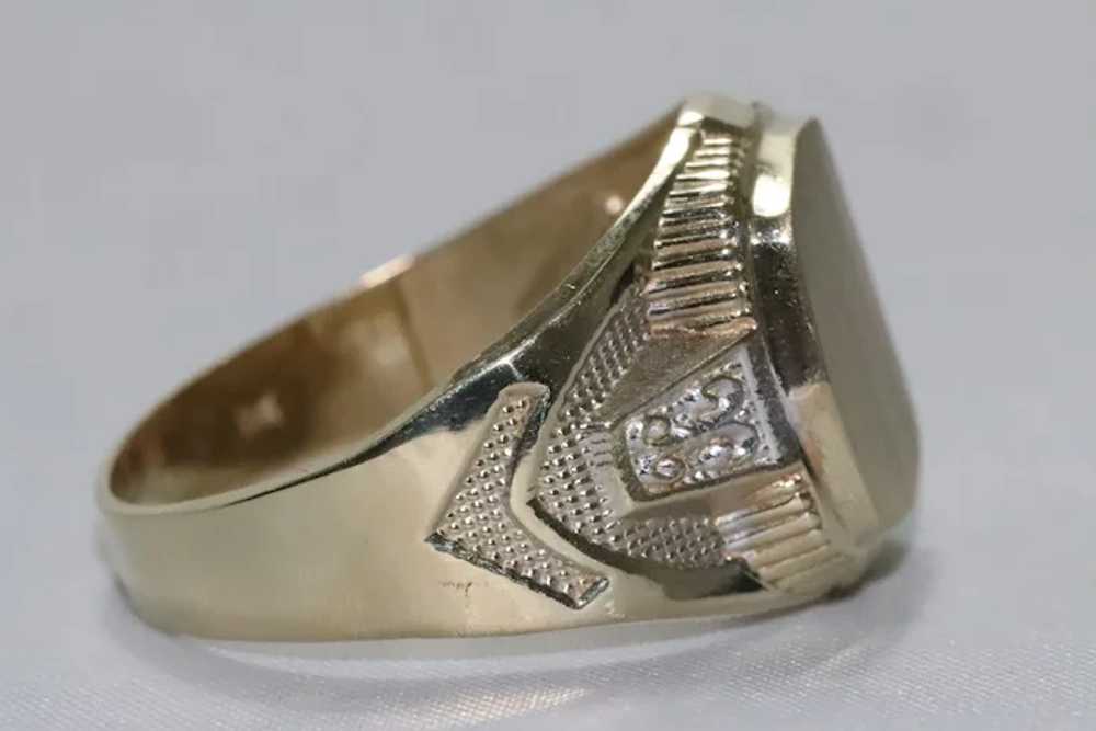 14K Two Toned Signet Ring - image 2