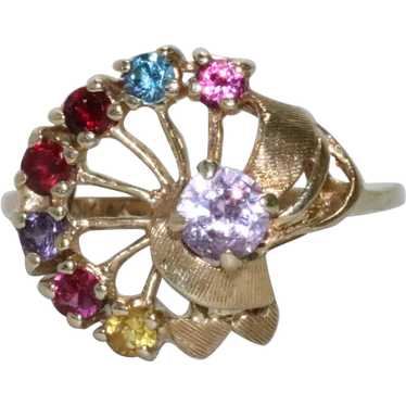 Romany 14 KT Yellow Gold Multi-Gemstones Ring