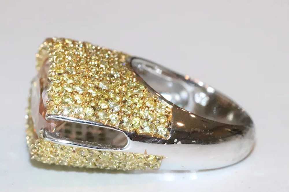 Sterling Silver Micro Pave Yellow Cubic Zirconia … - image 3