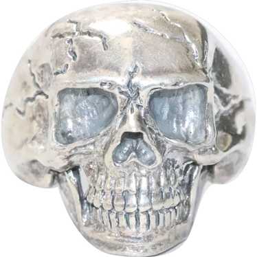 Sterling Silver Cracked Skull Ring