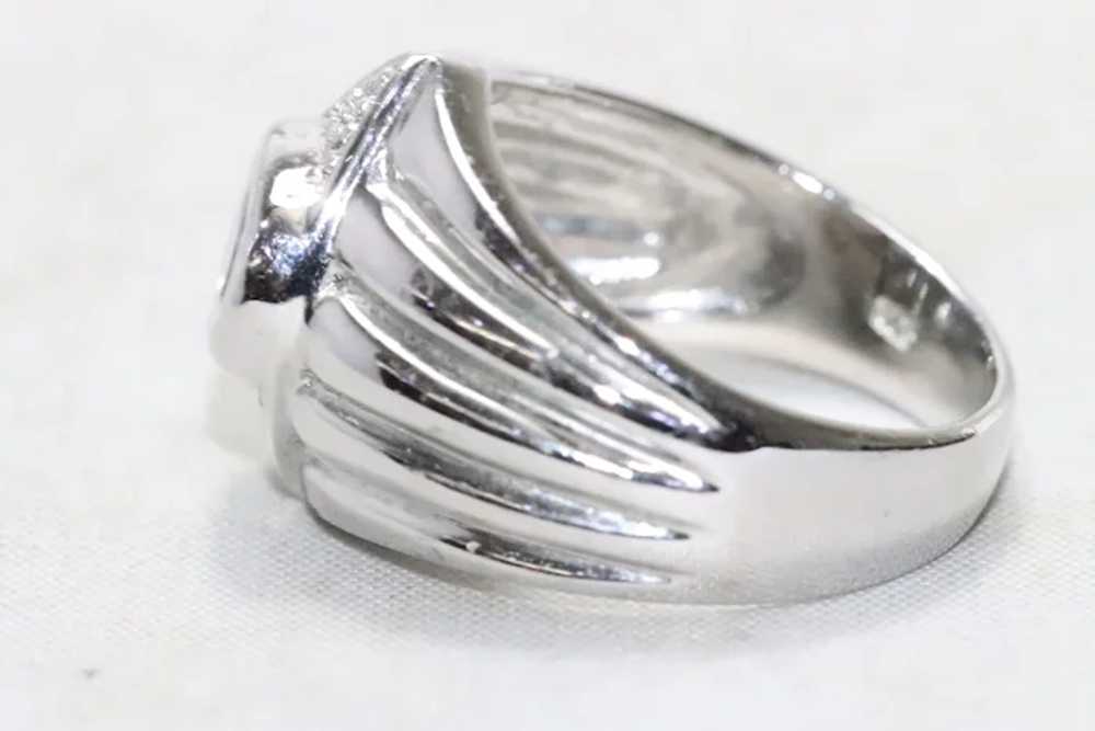 Sterling Silver Tanzanite Cubic Zirconia Ring - image 2