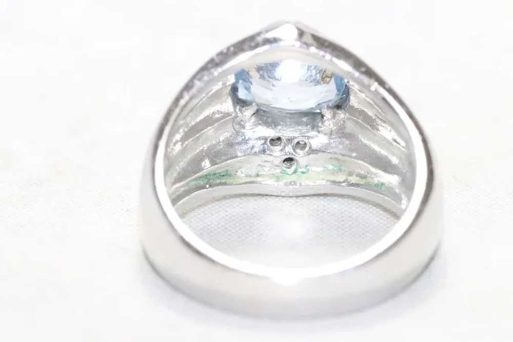 Sterling Silver Tanzanite Cubic Zirconia Ring - image 3