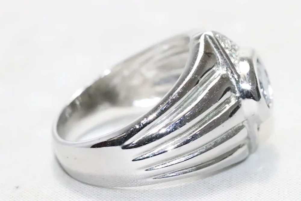 Sterling Silver Tanzanite Cubic Zirconia Ring - image 4