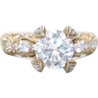 Sterling Silver Gold Tone cubic Zirconia Ring - image 1