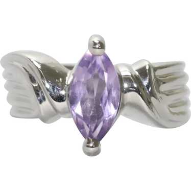 Sterling Silver Marquise Amethyst Ring