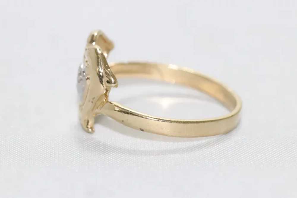 14KT Gold Diamond Heart Ring - image 2