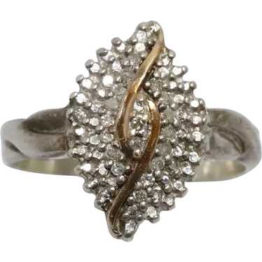 Sterling Silver Gold Overlay .65CT Diamond Ring