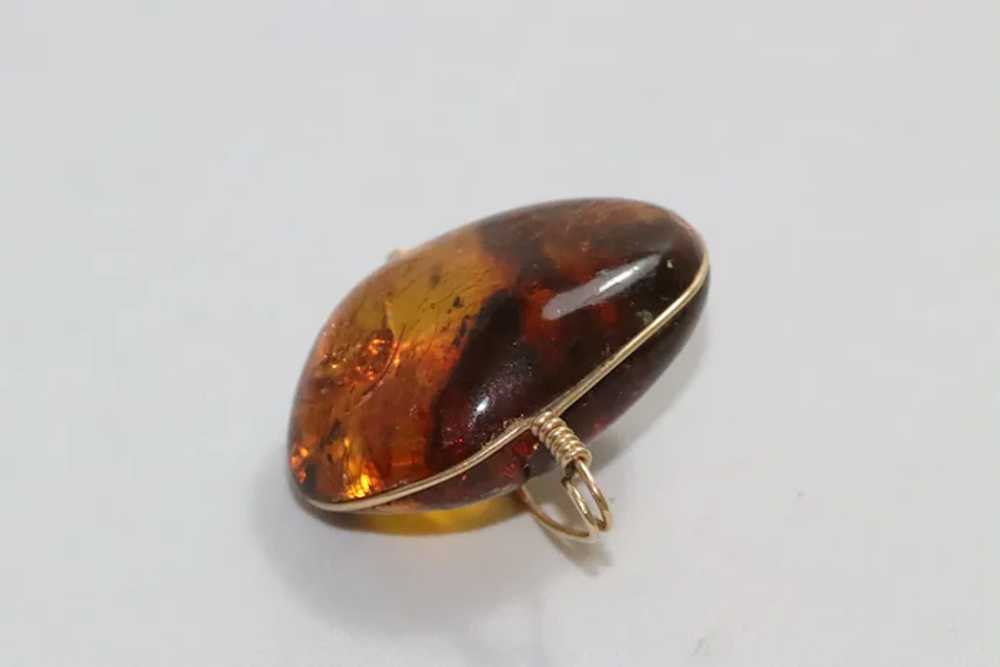 14 KT Gold Russian Amber Brooch - image 2