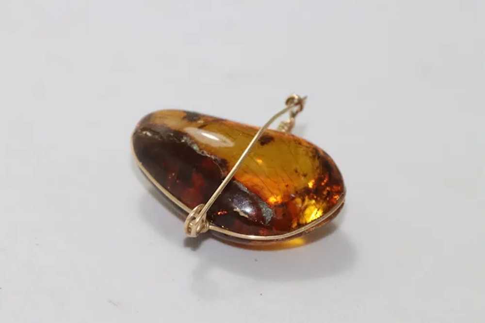 14 KT Gold Russian Amber Brooch - image 4